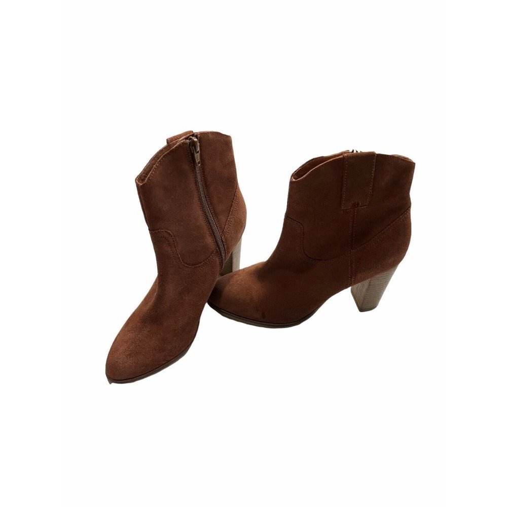 Seychelles Lori Penny Women's Western Ankle Boots Cognac Suede Size 7 - Picture 4 of 13